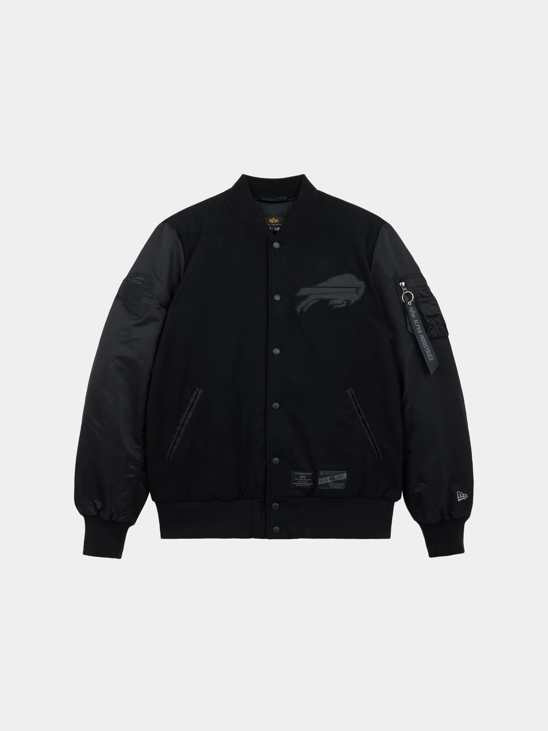 BUFFALO BILLS X ALPHA X NEW ERA WOOL VARSITY MA-1 BOMBER JACKET