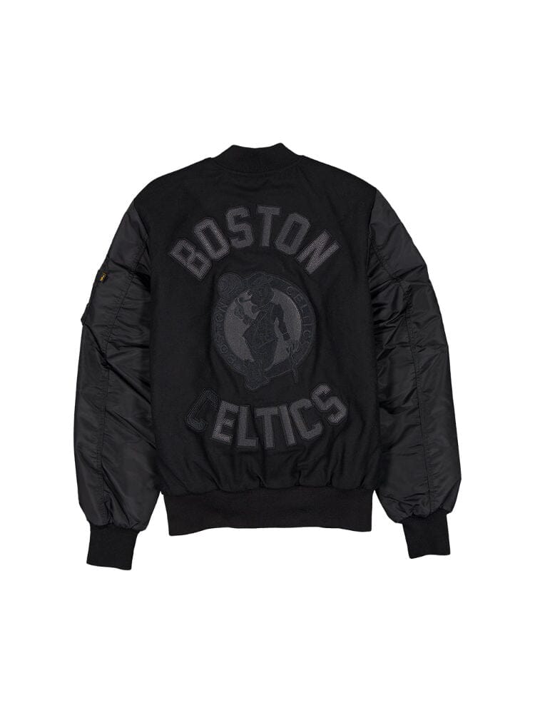 BOSTON CELTICS X ALPHA X NEW ERA WOOL VARSITY MA-1 BOMBER JACKET - Image 2