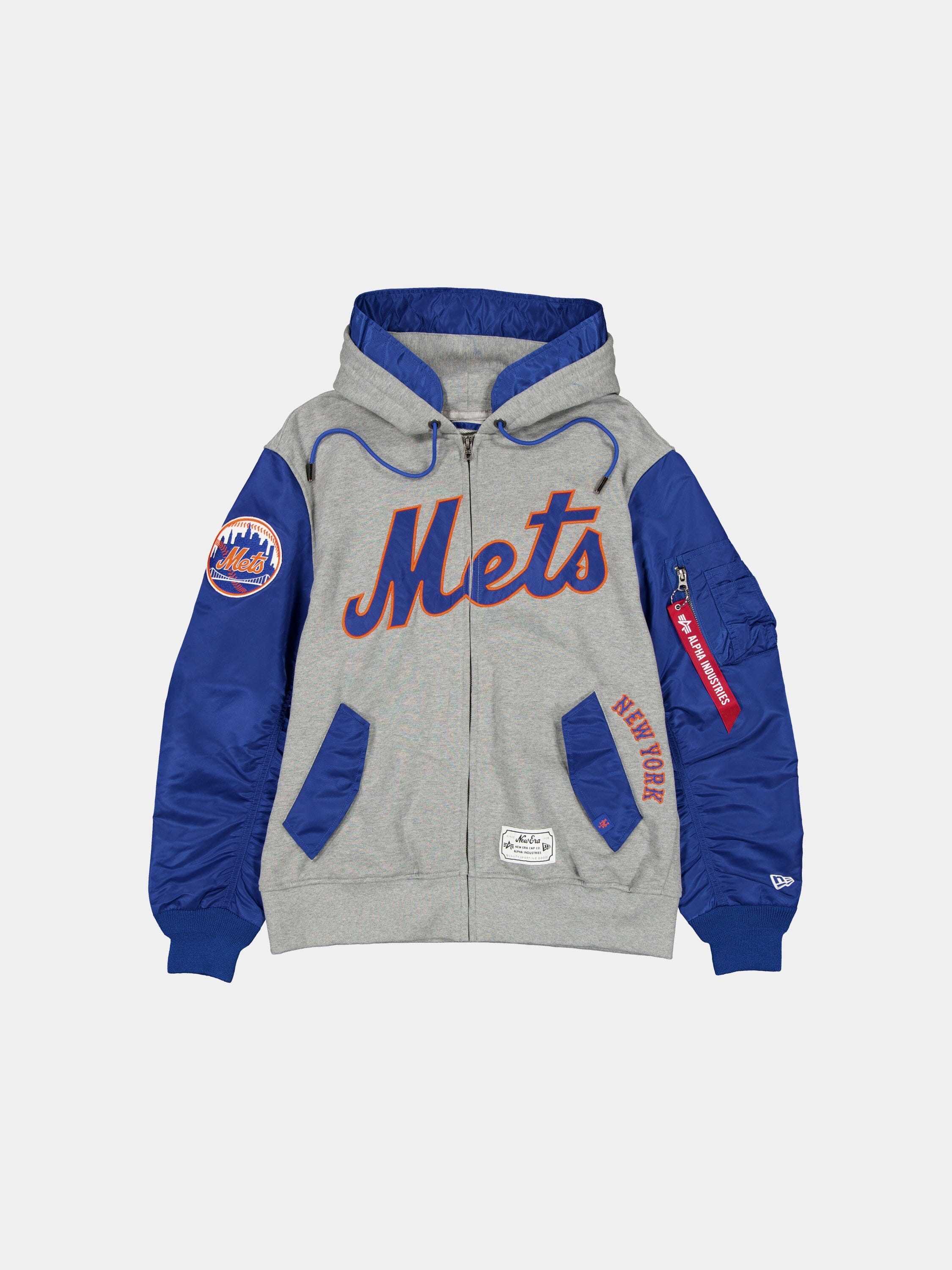 NEW YORK METS X ALPHA X NEW ERA MA-1 ZIP UP HOODIE