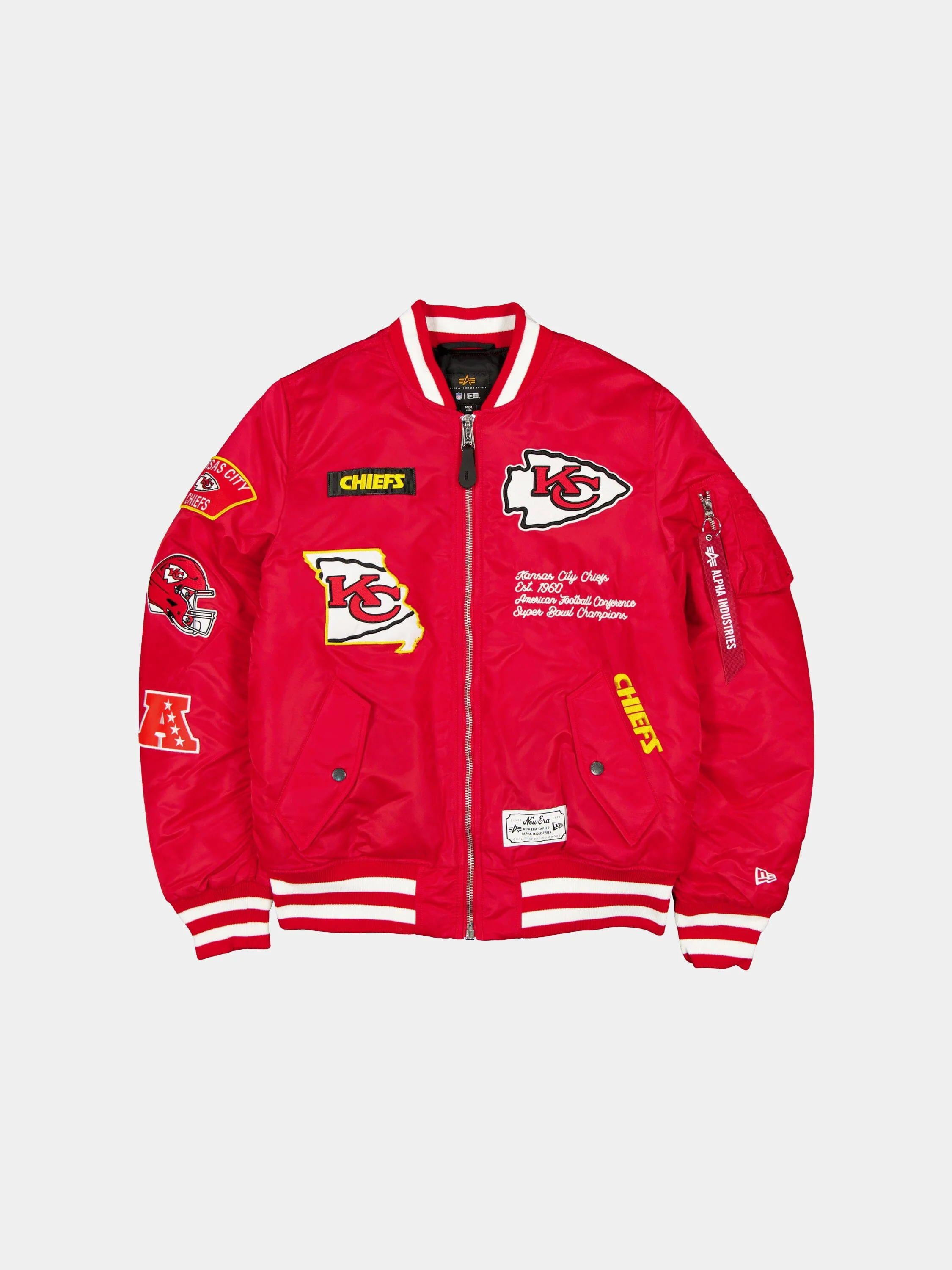 KANSAS CITY CHIEFS X ALPHA X NEW ERA MA-1 BOMBER JACKET