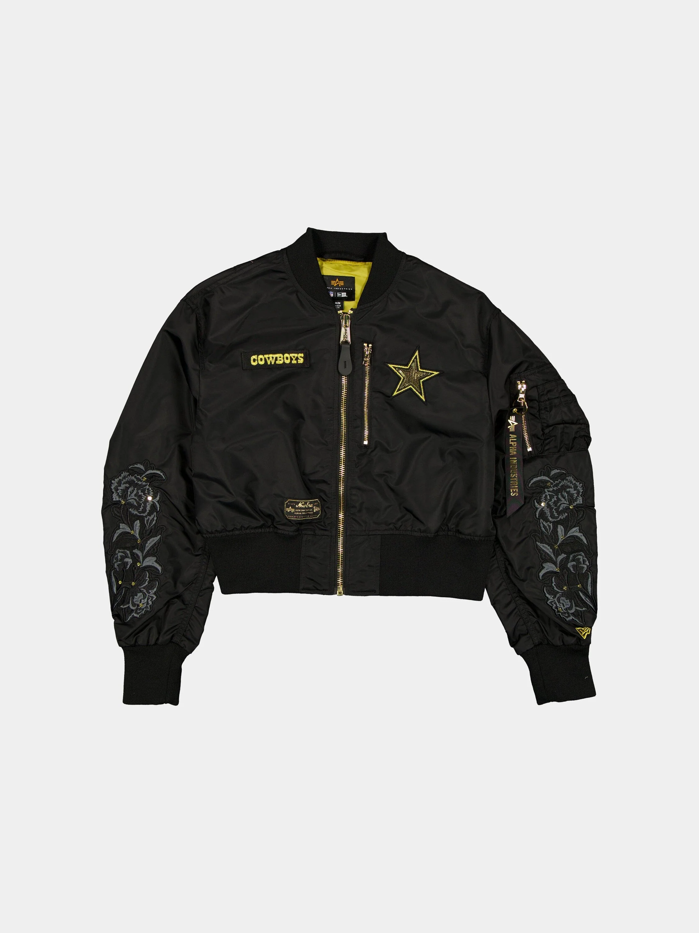 DALLAS COWBOYS X ALPHA X NEW ERA L-2B CROPPED BOMBER JACKET WOMENS