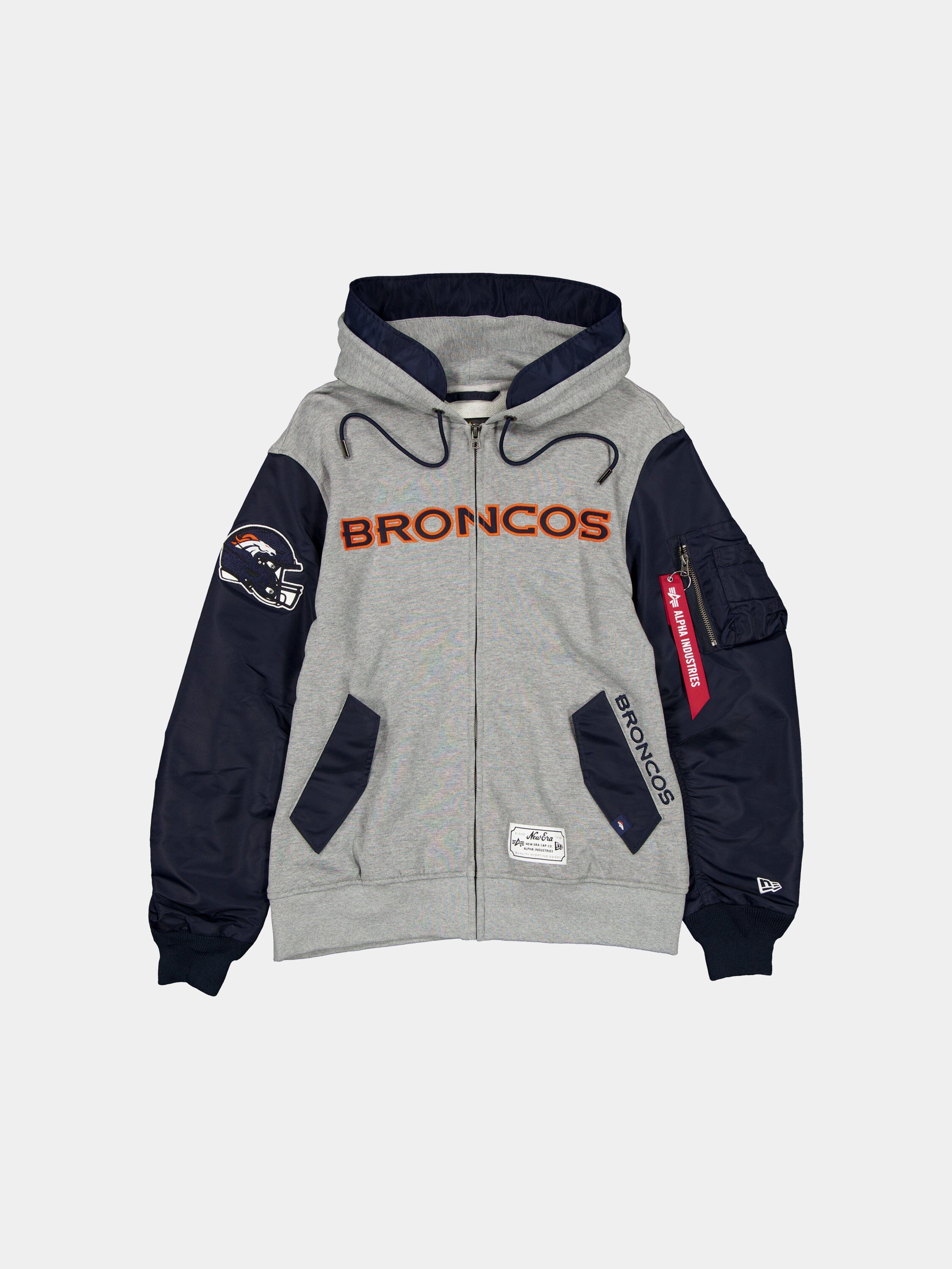 DENVER BRONCOS X ALPHA X NEW ERA MA-1 ZIP UP HOODIE