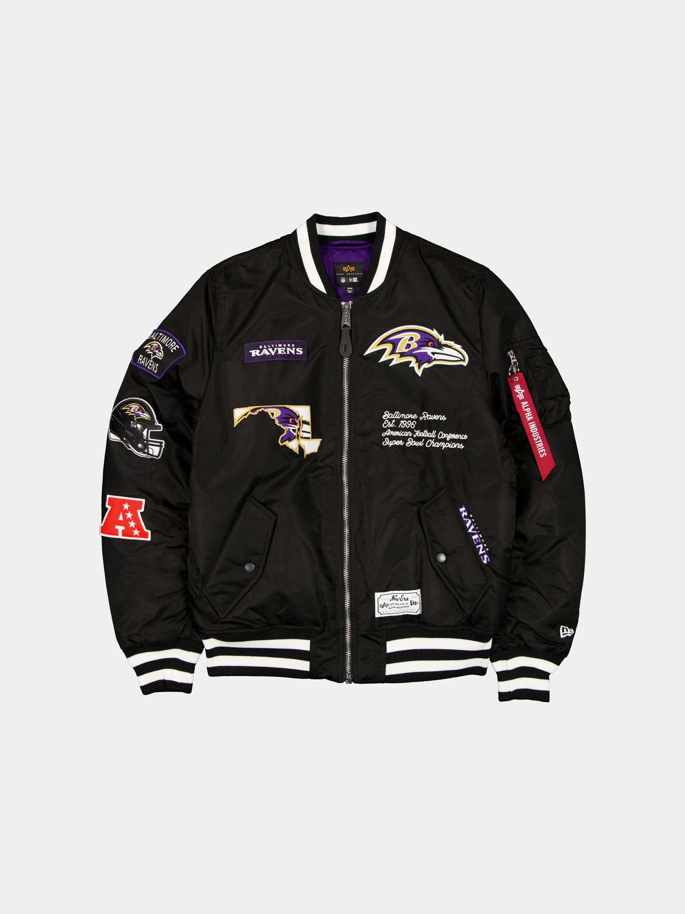 BALTIMORE RAVENS X ALPHA X NEW ERA MA-1 BOMBER JACKET