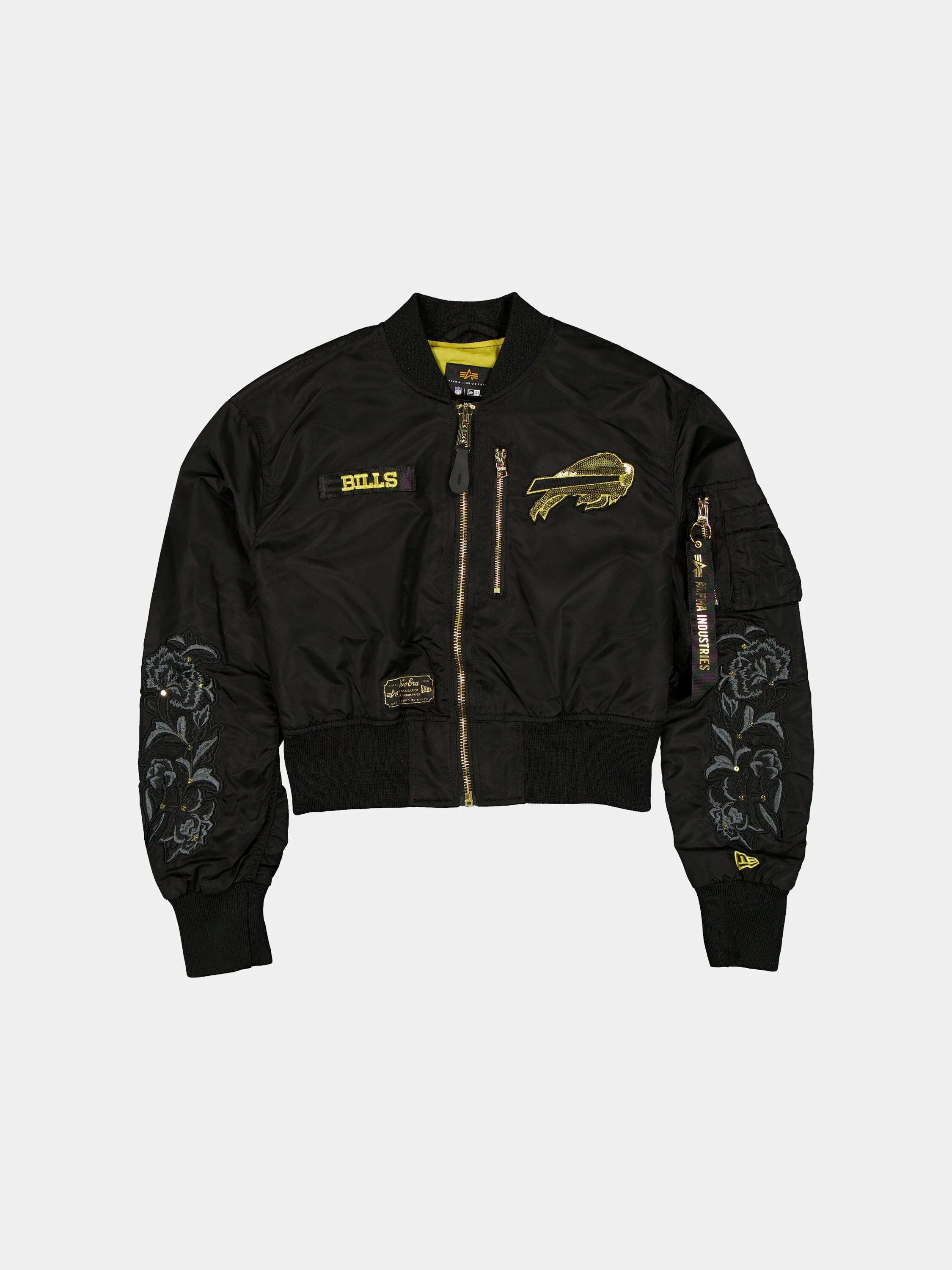 BUFFALO BILLS X ALPHA X NEW ERA L-2B CROPPED BOMBER JACKET WOMENS