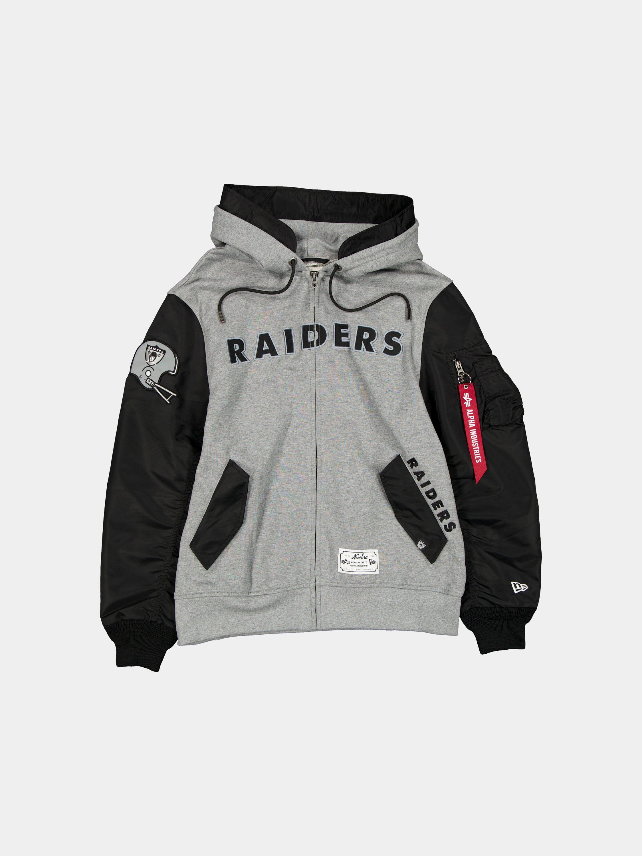OAKLAND RAIDERS X ALPHA X NEW ERA MA-1 ZIP UP HOODIE