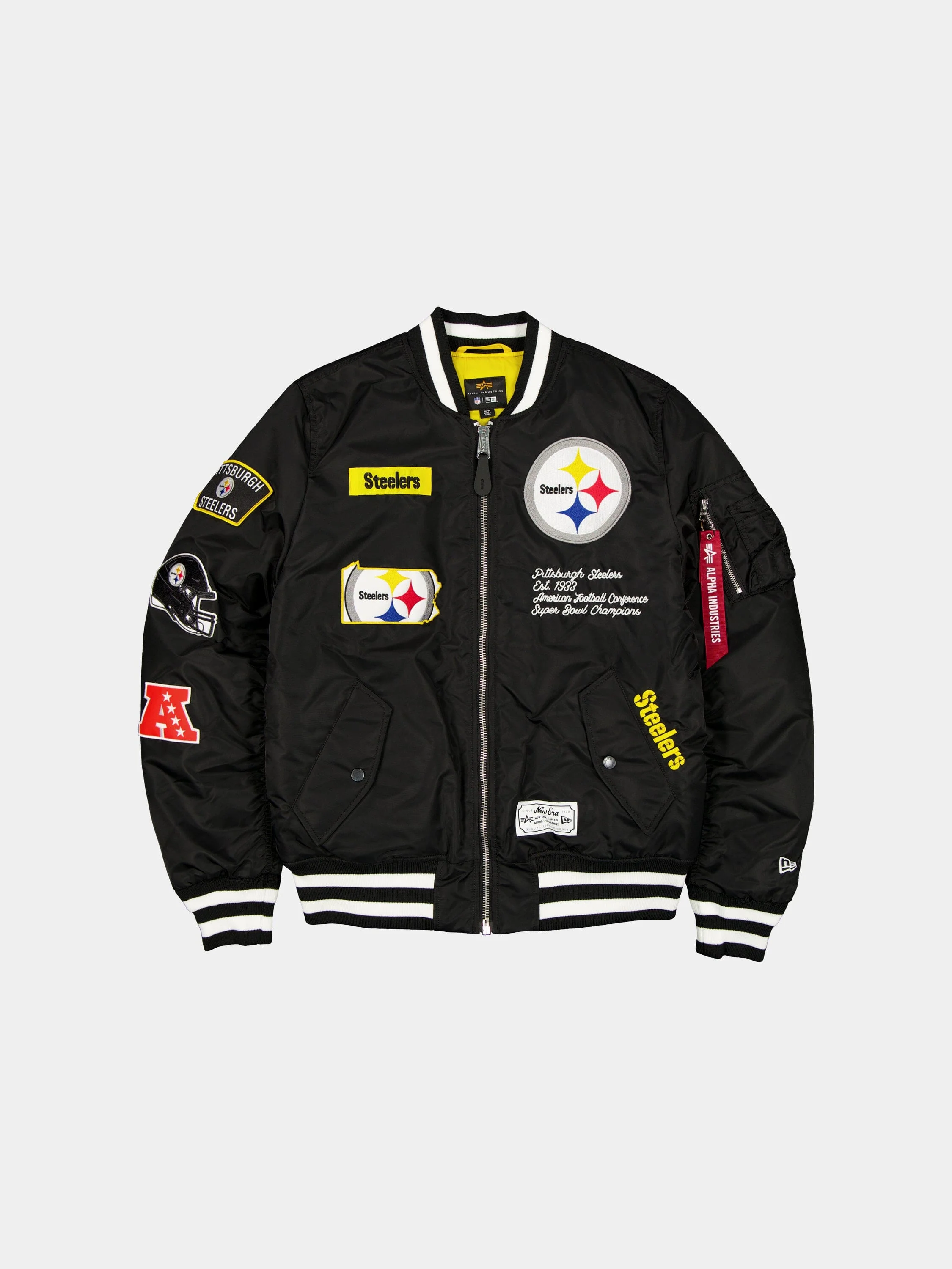 PITTSBURGH STEELERS X ALPHA X NEW ERA MA-1 BOMBER JACKET