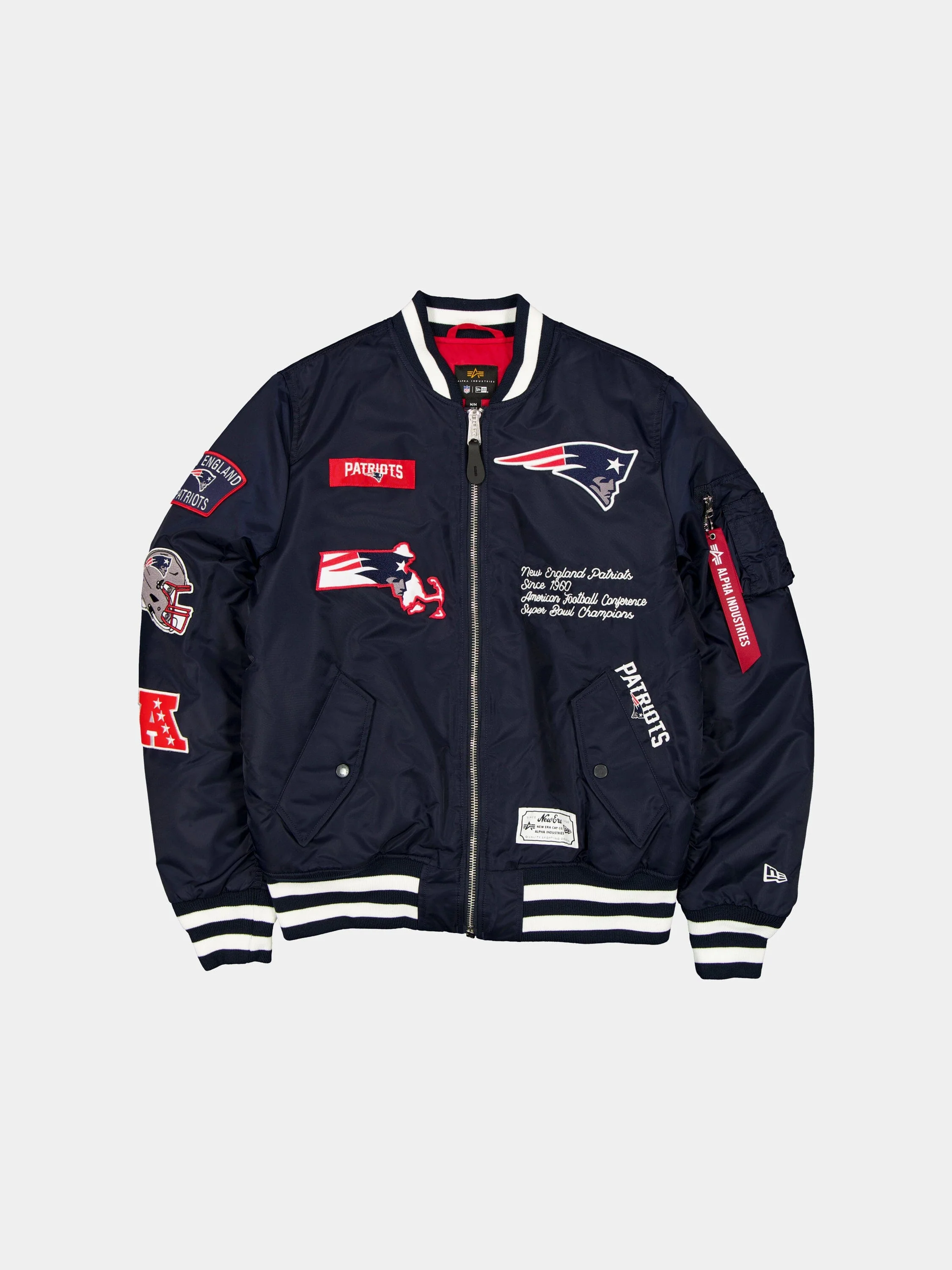 NEW ENGLAND PATRIOTS X ALPHA X NEW ERA MA-1 BOMBER JACKET