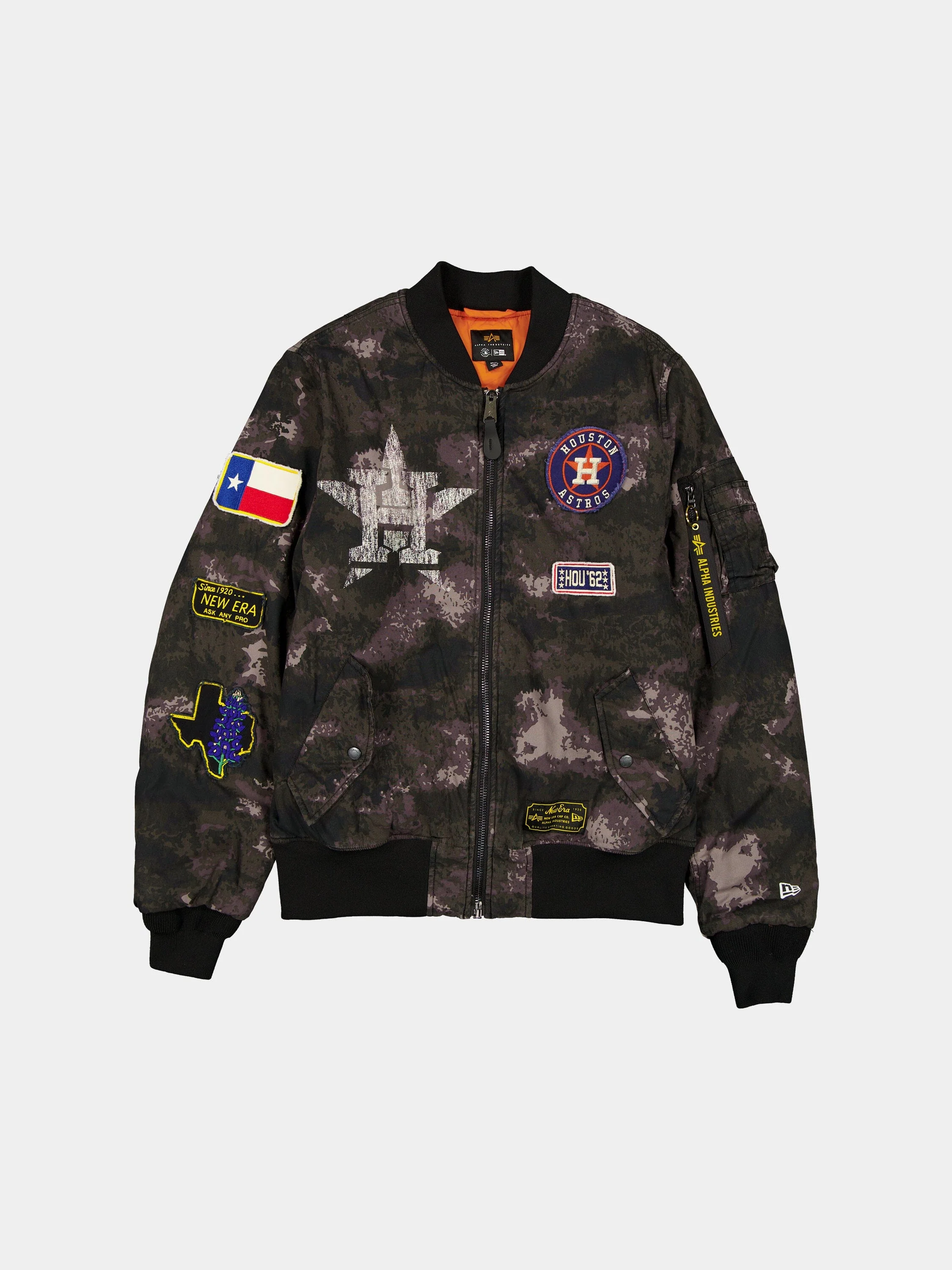 HOUSTON ASTROS X ALPHA X NEW ERA MA-1 BOMBER JACKET (BLACK CAMO)