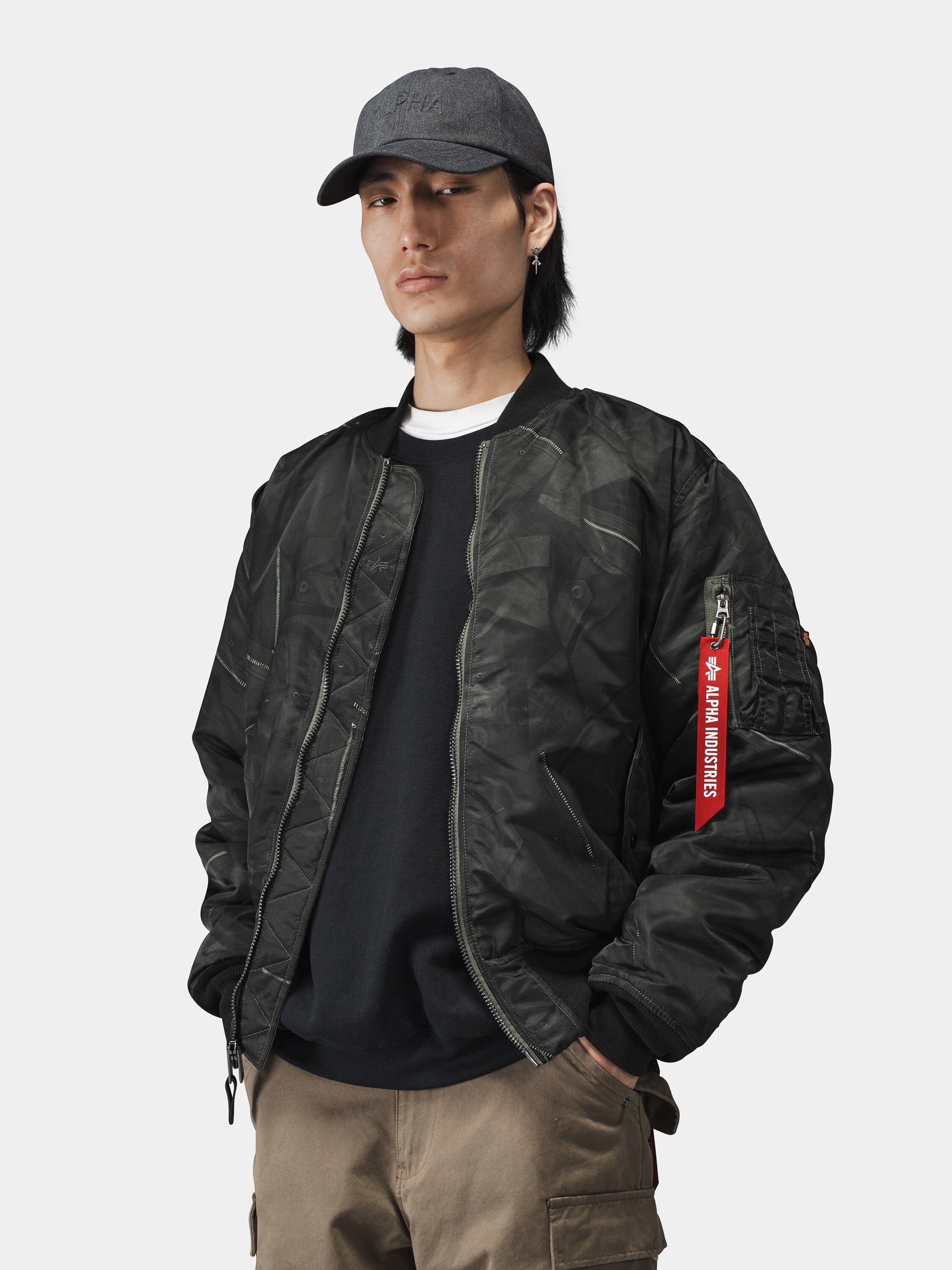 MA-1 ZIPPERED PRINT FLIGHT JACKET - Image 2